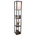 Hastings Home Hastings Home Floor Lamp Etagere Style with LED Light Bulb and 3 Tiers Storage Shelves (Black) 142906RCX